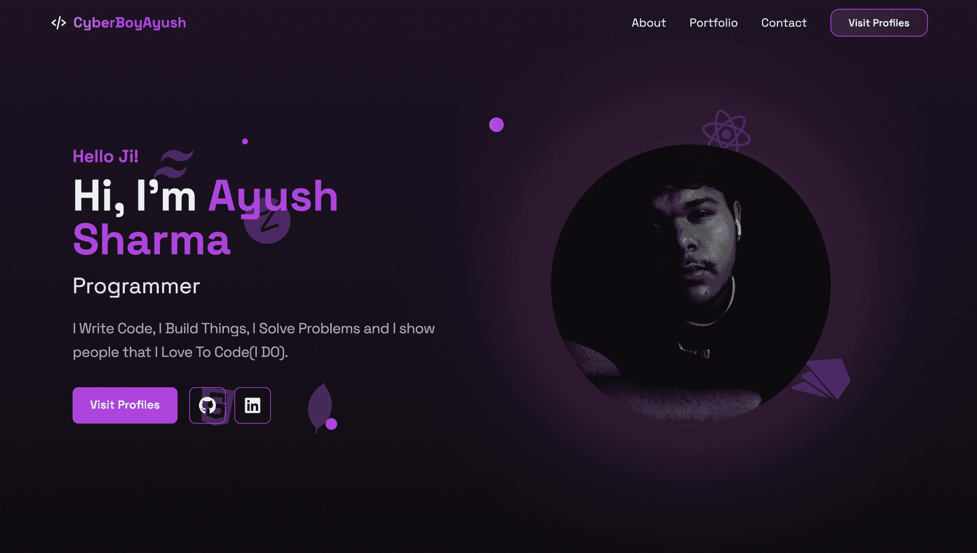 React Portfolio - Personal Portfolio Website using React Js